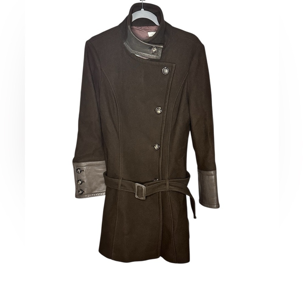 Pinko Dark Brown Trench Coat with Belt Size 8 - Picture 1 of 7